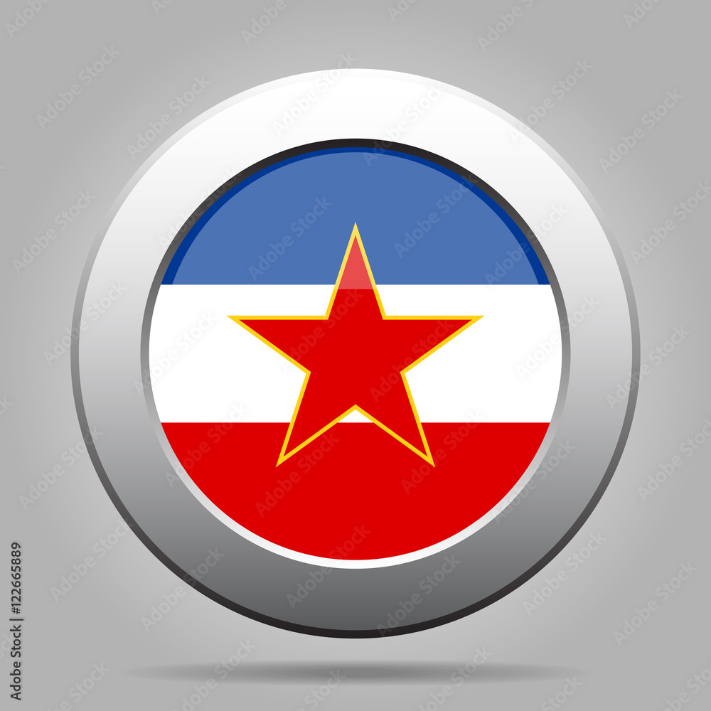 metal button with flag of Yugoslavia metal button with flag of Yugoslavia