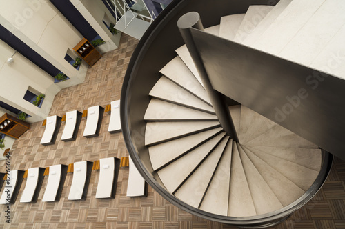 Spiral staircase and spa beds 