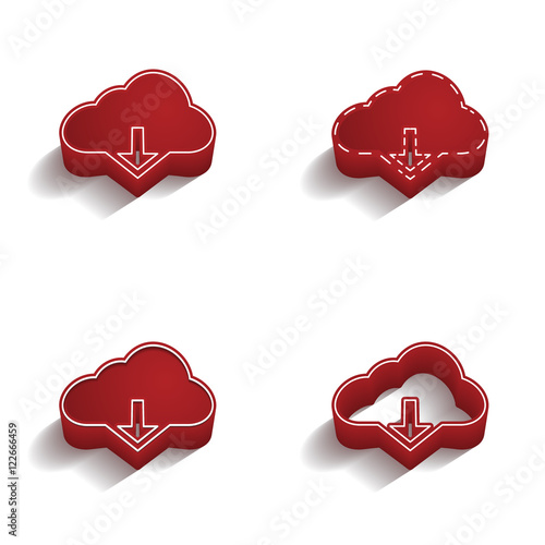 ikona 3D z obrysem zestaw