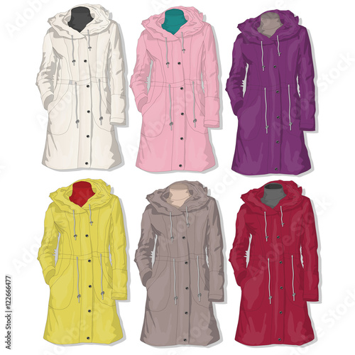 Female coat. Vector.