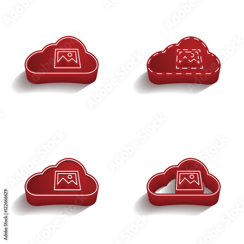 ikona 3D z obrysem zestaw