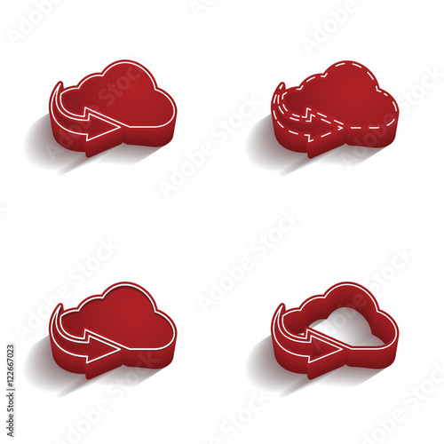 ikona 3D z obrysem zestaw