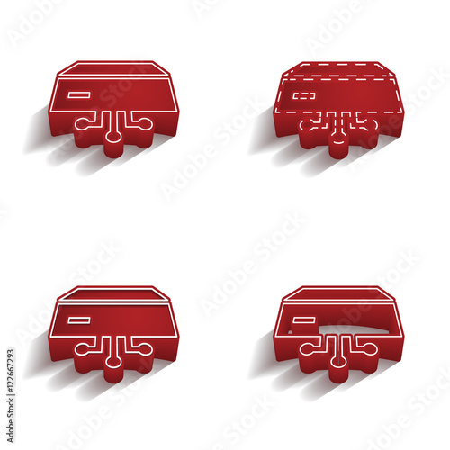 ikona 3D z obrysem zestaw