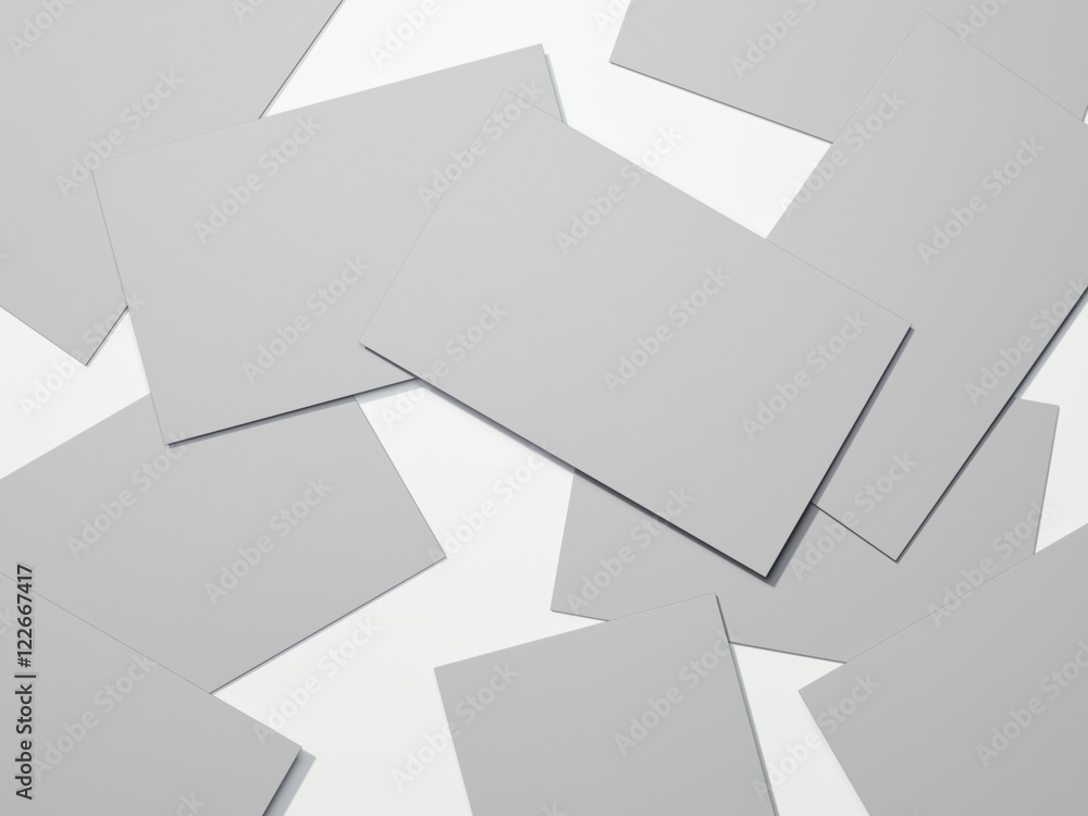 Bunch of gray business cards. 3d rendering Bunch of gray business cards. 3d rendering