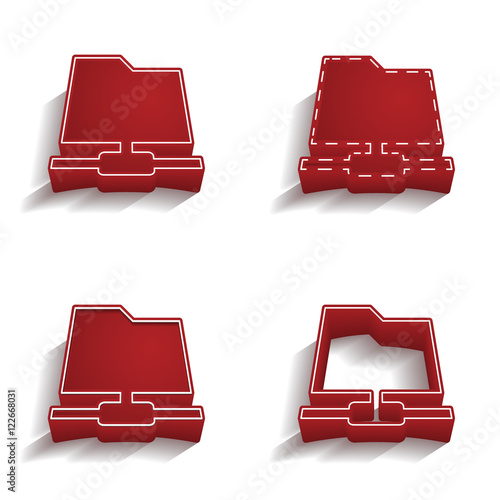 ikona 3D z obrysem zestaw