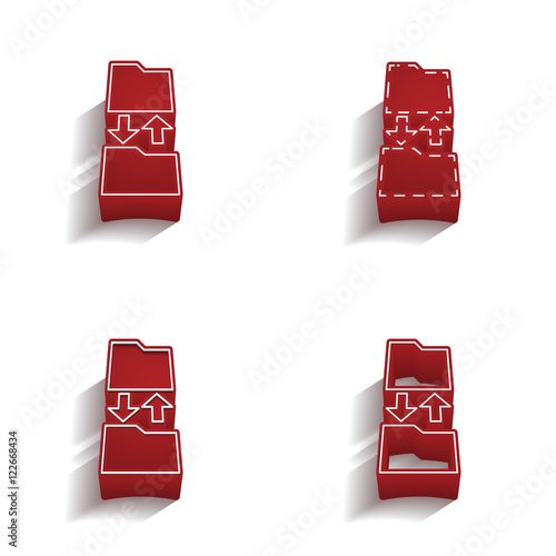 ikona 3D z obrysem zestaw