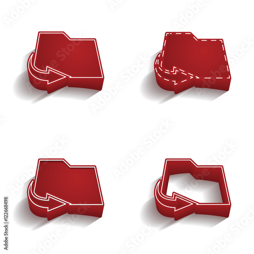 ikona 3D z obrysem zestaw