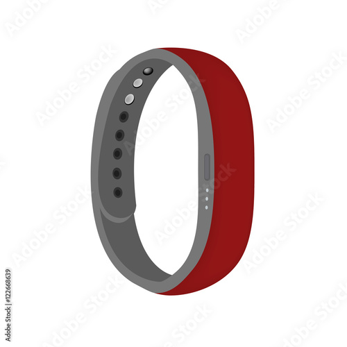 Dark red, burgundy color smart band vector isolated