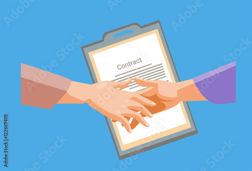 Handshake Businessman Contract Paper Document