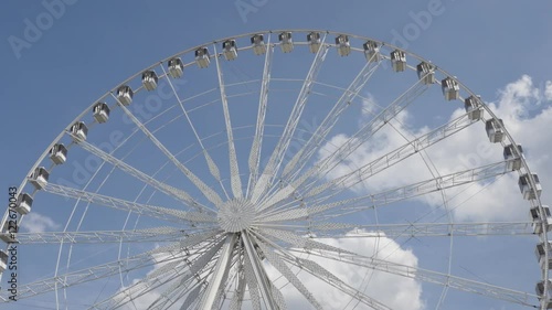 Construction of French Big Wheel on Place de la Concorde also known as The Roue de Paris by the day  photo