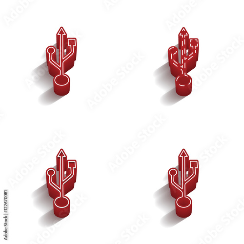 ikona 3D z obrysem zestaw