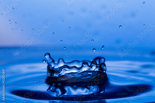 Drops, sprays, splashes of water on a colorful background