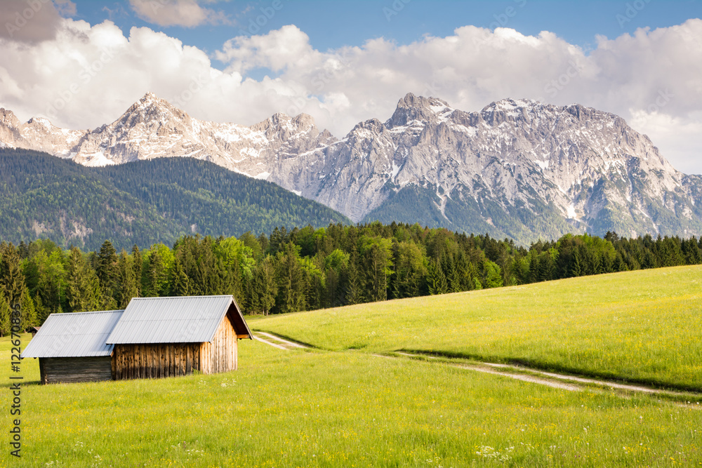 Karwendel mountains in the alps of Bavaria