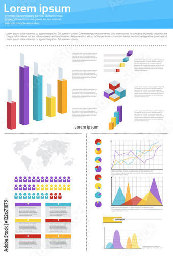 Graph Set Finance Diagram Infographic Icon Financial Business Chart © mast3r