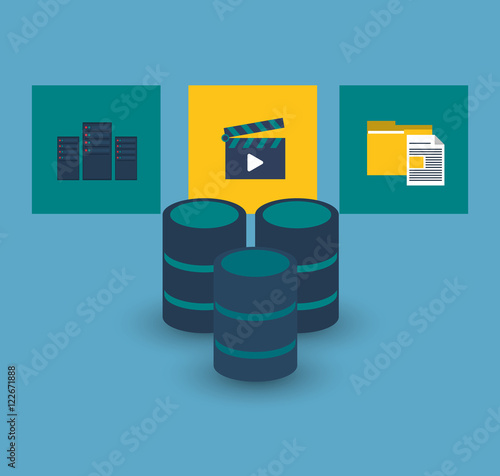 flat design data center related icons image vector illustration