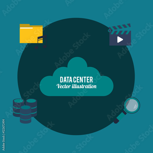 flat design data center related icons image vector illustration