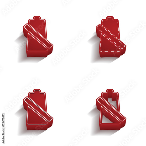 ikona 3D z obrysem zestaw