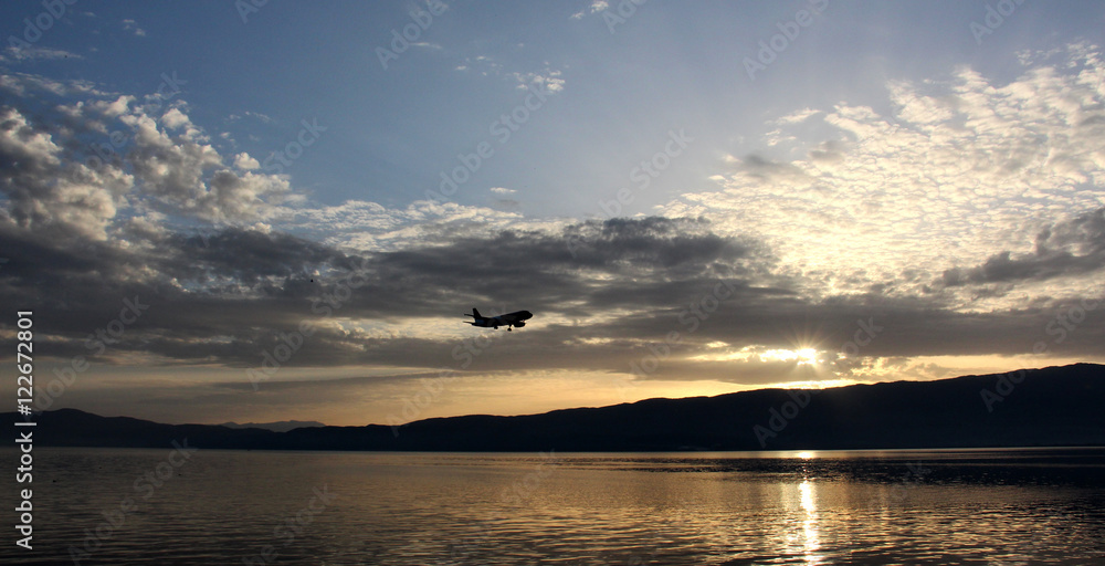 Naklejka premium lake Ohrid, Macedonia Republic of , sunset
