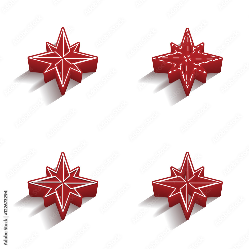 ikona 3D z obrysem zestaw