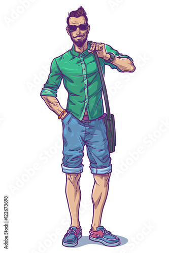 Vector illustration of a fashionable guy