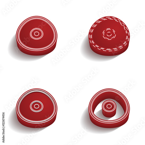 ikona 3D z obrysem zestaw