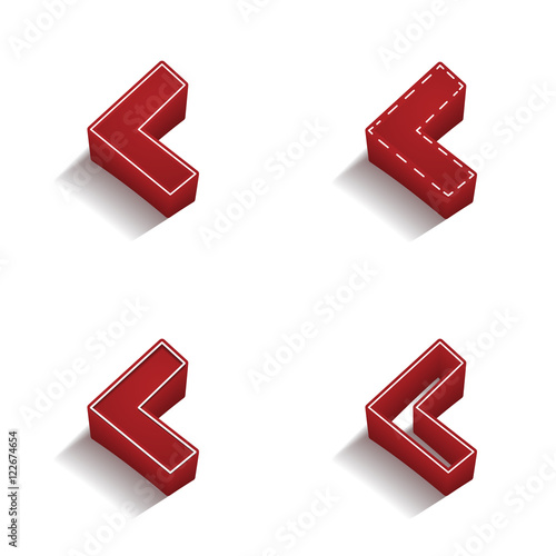 ikona 3D z obrysem zestaw