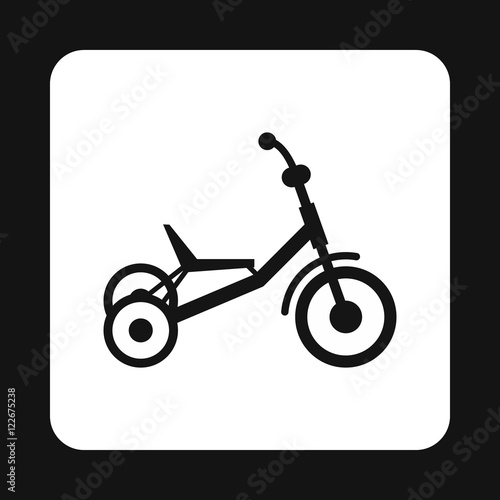 Tricycle icon in simple style isolated on white background. Sport symbol