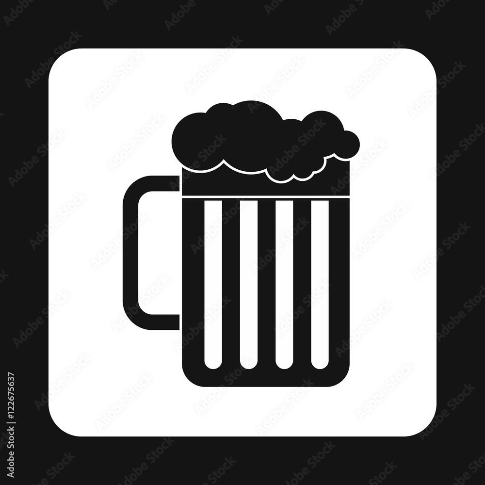 Beer mug icon in simple style isolated on white background. Drinks symbol Beer mug icon in simple style isolated on white background. Drinks symbol