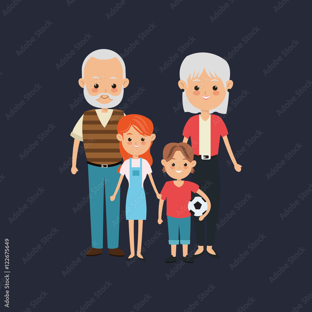 flat design traditional family image vector illustration