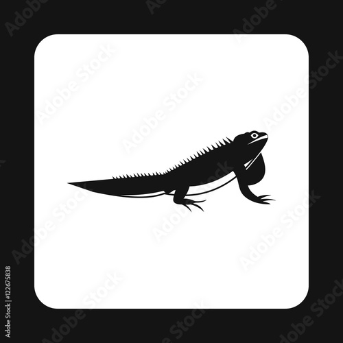 Iguana icon in simple style isolated on white background. Reptiles symbol
