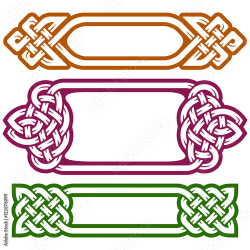 Vector celtic frame set isolated on white background