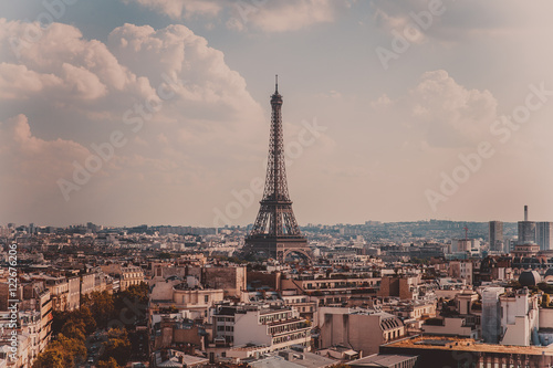 overlooking the street and the Eiffel Tower in Paris from the ar © edojob