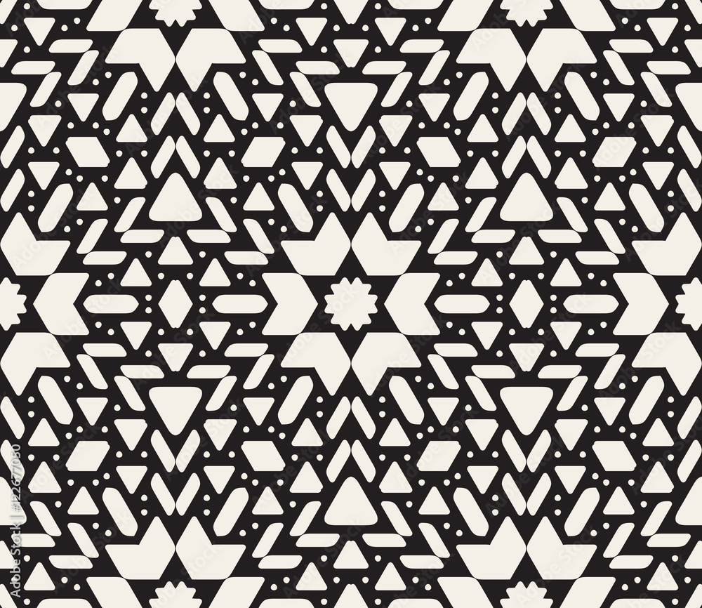 Vector Seamless Black And White Oriental Geometric Pattern Vector Seamless Black And White Oriental Geometric Pattern