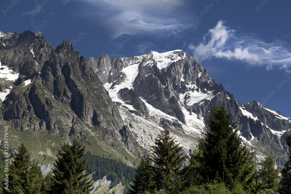 custom made wallpaper toronto digitalItalian side Mont Blanc summer landscape. Mont Blanc is the highest peak of european Western Alps.
