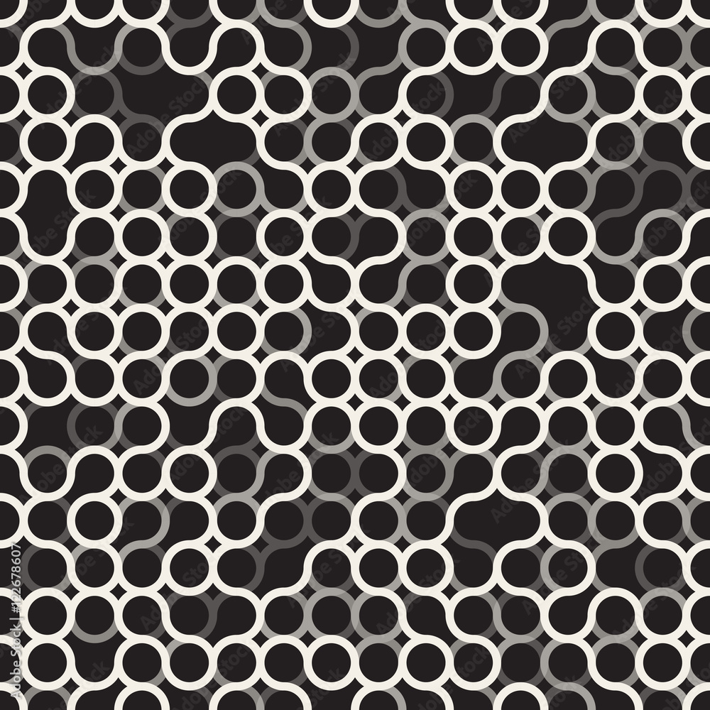 Vector Seamless Black and White Circles Irregular Grid Pattern Vector Seamless Black and White Circles Irregular Grid Pattern