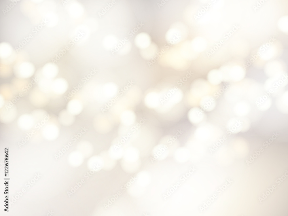 Vector bokeh background. Festive defocused white lights. Abstract blurred illustration. - obrazy, fototapety, plakaty 