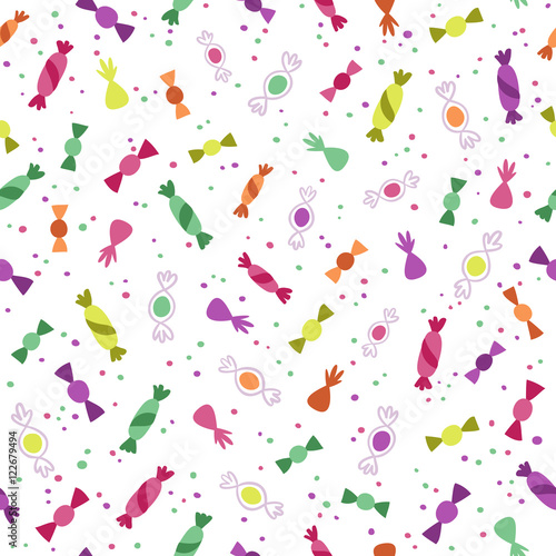 Party candy seamless pattern on white background