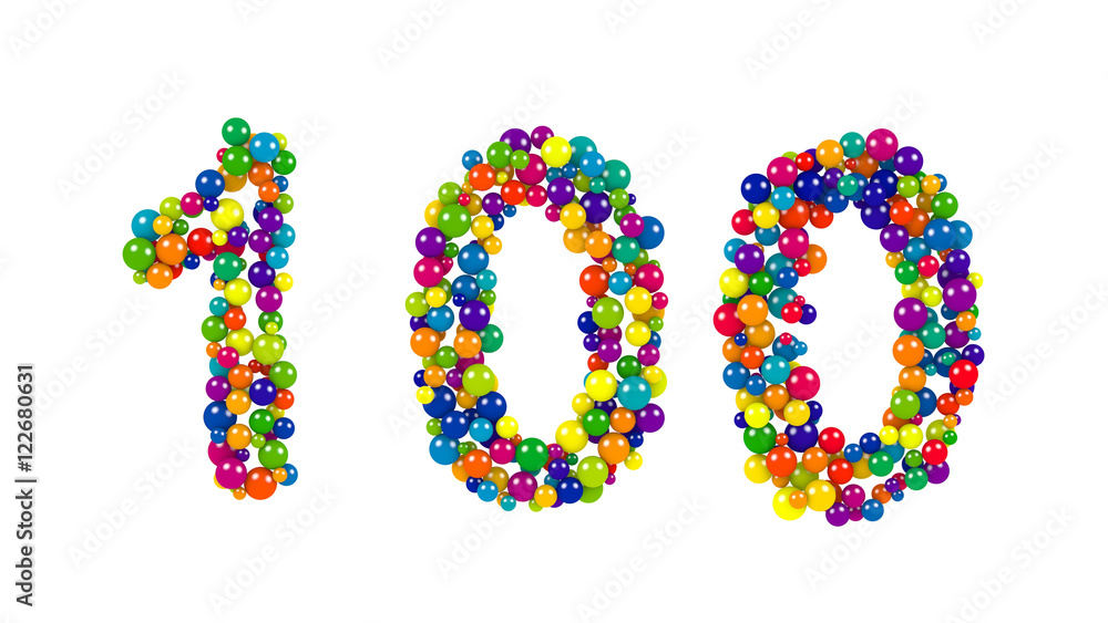The number 100 for festive centenary celebrations The number 100 for festive centenary celebrations