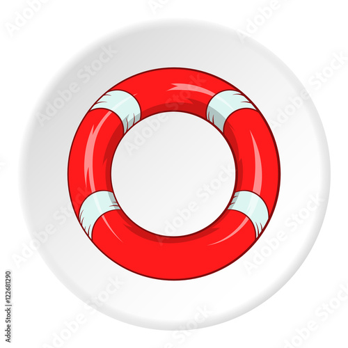 Lifeline icon in cartoon style isolated on white circle background. Salvation symbol vector illustration © ylivdesign