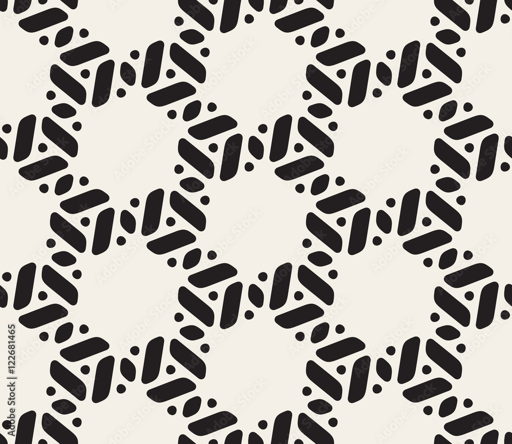 Vector Seamless Black And White Rounded Geometric Pattern Vector Seamless Black And White Rounded Geometric Pattern
