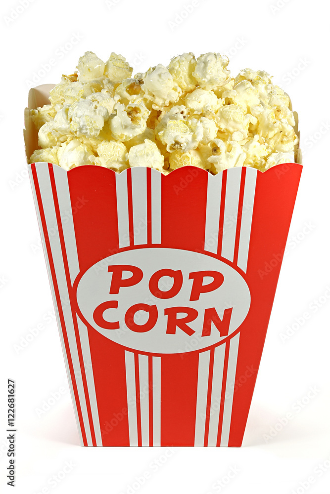 Popcorntüte isoliert auf weißem Hintergrund