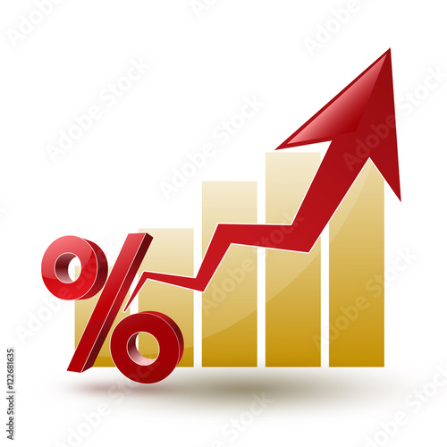 chart and arrow on a white background in regress