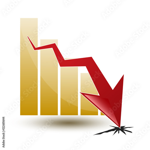 chart and arrow on a white background in regress