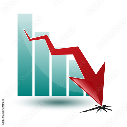 chart and arrow on a white background in regress