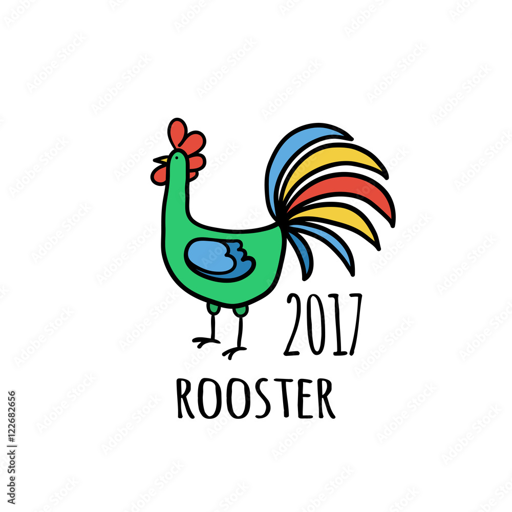 Obraz premium Rooster Logo template. 2017 vector illustration.