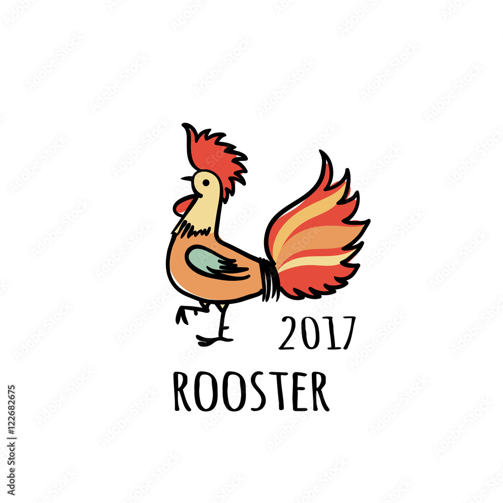 Obraz premium Rooster Logo template. 2017 vector illustration.