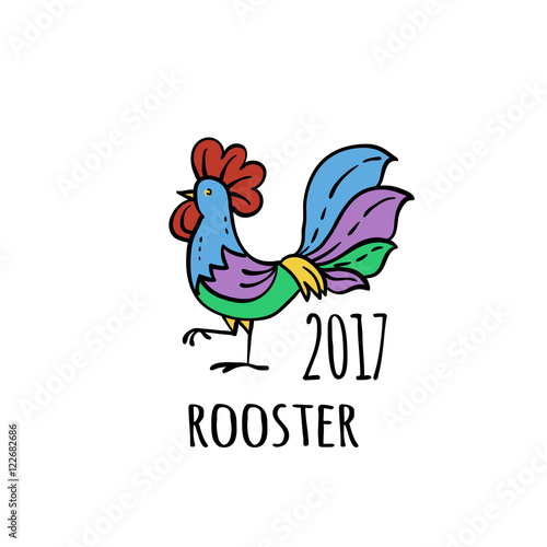 Rooster Logo template. 2017 vector illustration.