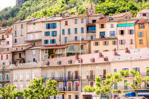 View on the old buildings in Sisteron village in Provence region in France