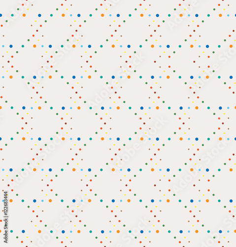 Abstract geometric polka dot seamless vector pattern. Vintage colors dots.