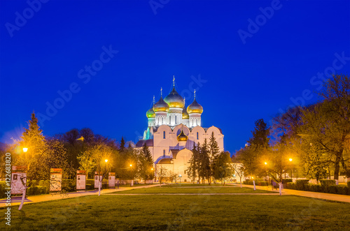 Night view of the Assumption Cathedral in Yaroslavl  Russia.